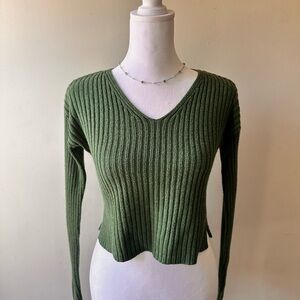 Wild Fable Olive V-Neck Sweater